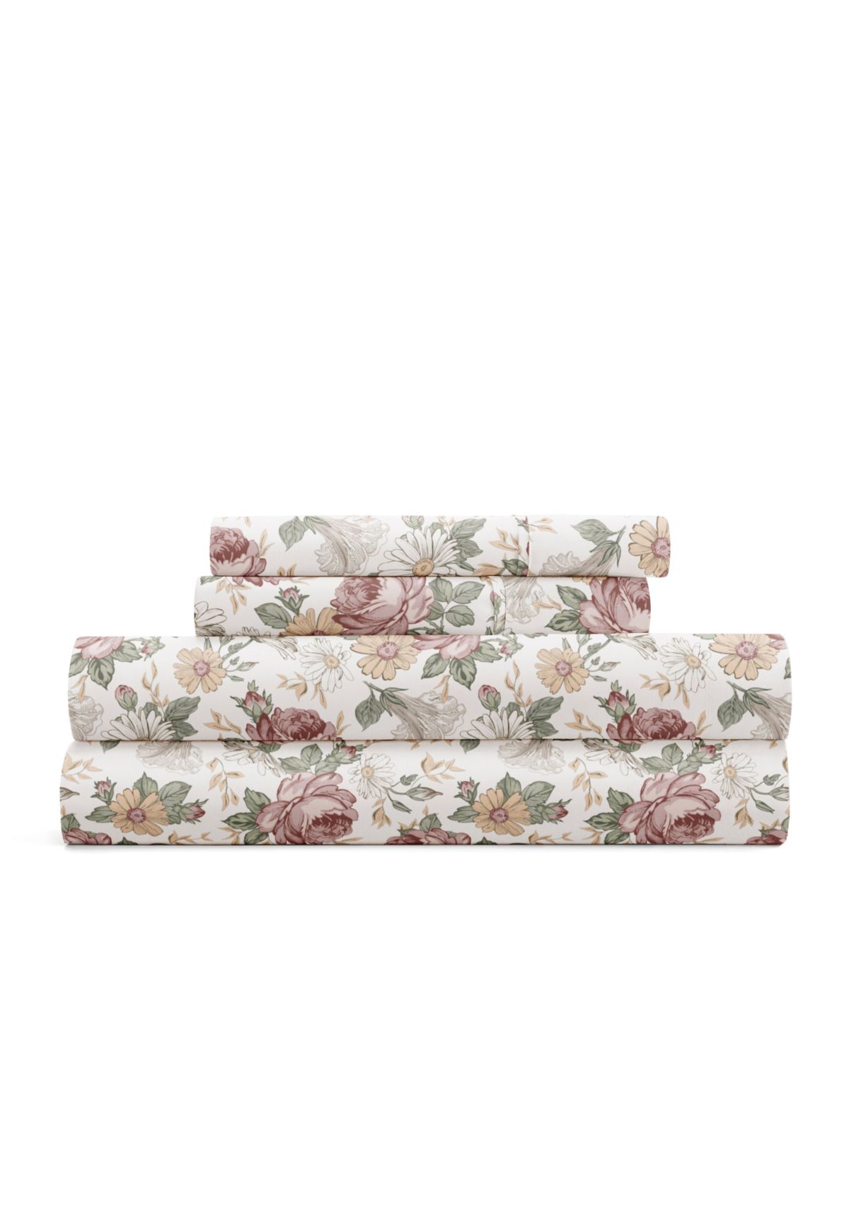 Sheet Set Patterned Microfiber Ultra Soft Bedding in Blooming Floral