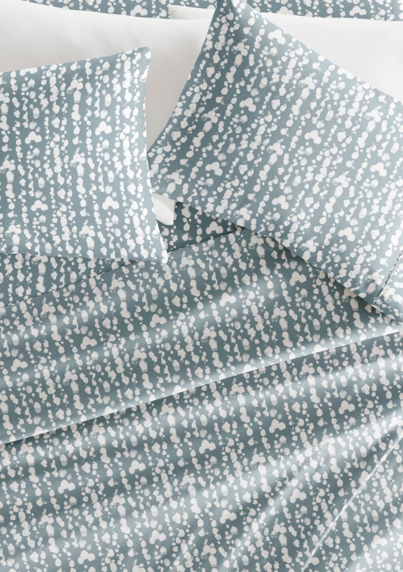 Sheet Set Patterned Microfiber Ultra Soft Bedding in Cloud Burst