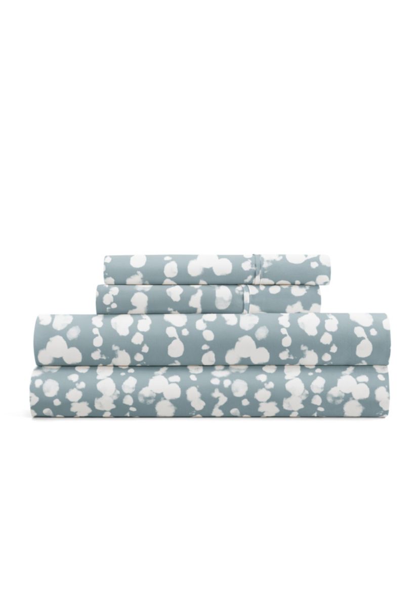 Sheet Set Patterned Microfiber Ultra Soft Bedding in Cloud Burst