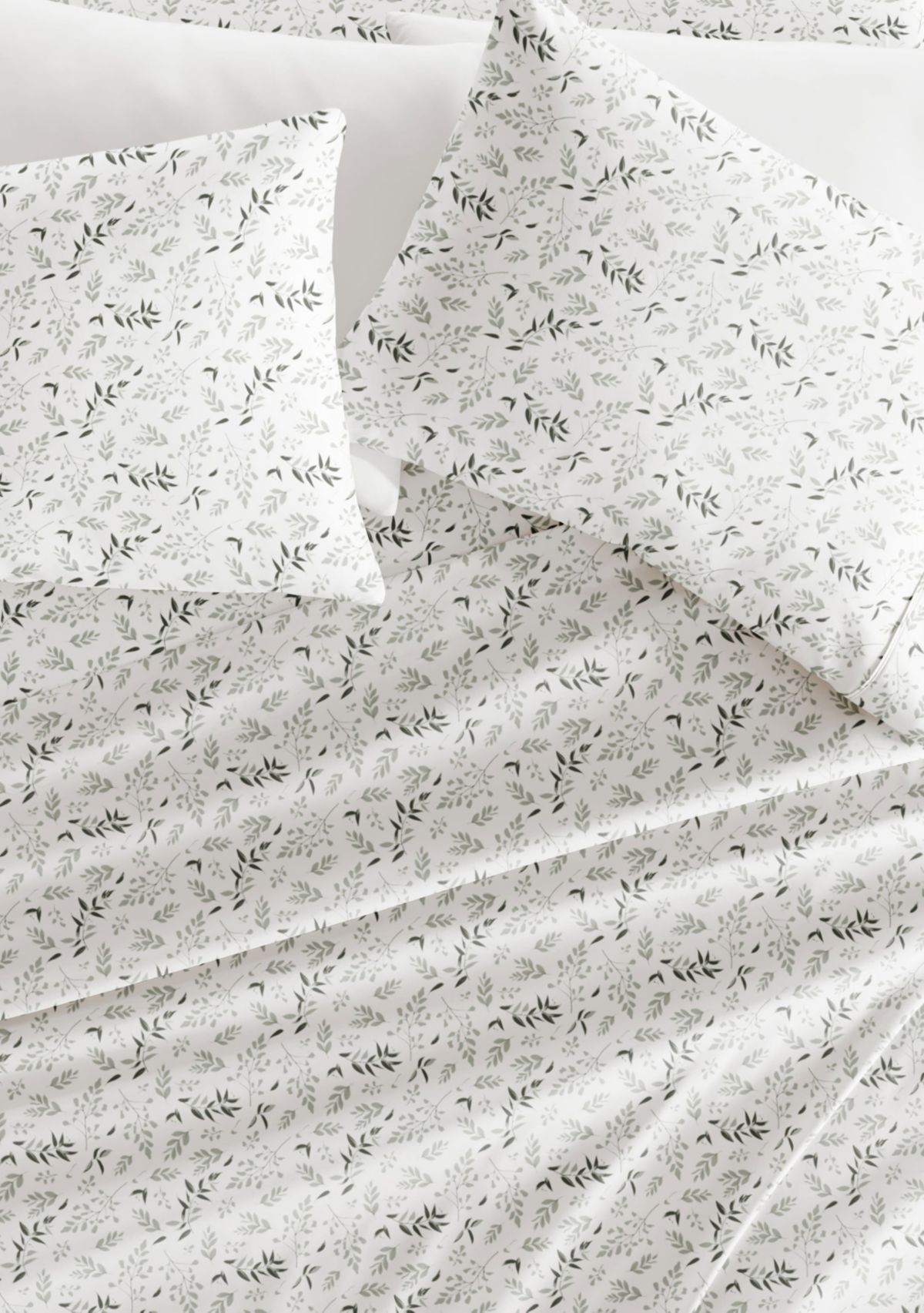 Sheet Set Patterned Microfiber Ultra Soft Bedding in Tossed Foliage