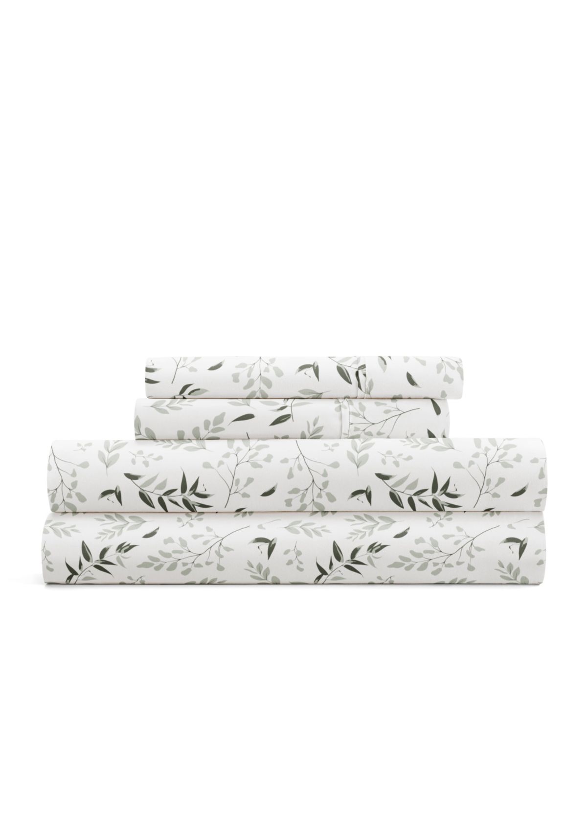 Sheet Set Patterned Microfiber Ultra Soft Bedding in Tossed Foliage