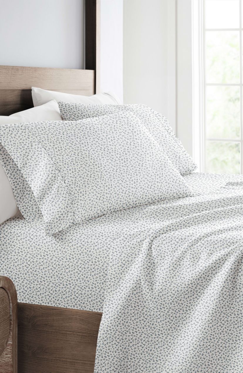 Sheet Set Patterned Microfiber Ultra Soft Bedding in Ditsy Floral