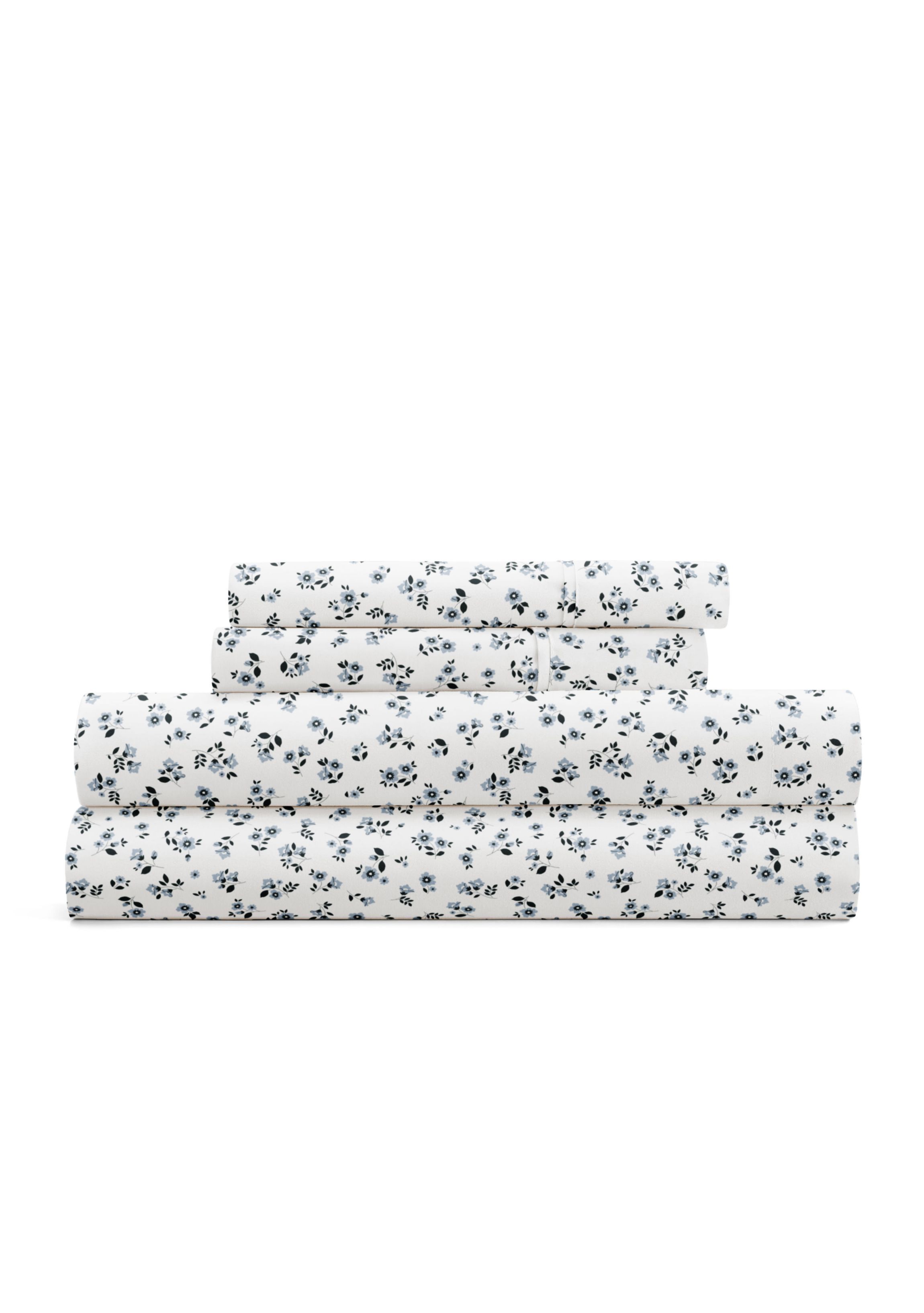 Sheet Set Patterned Microfiber Ultra Soft Bedding in Ditsy Floral