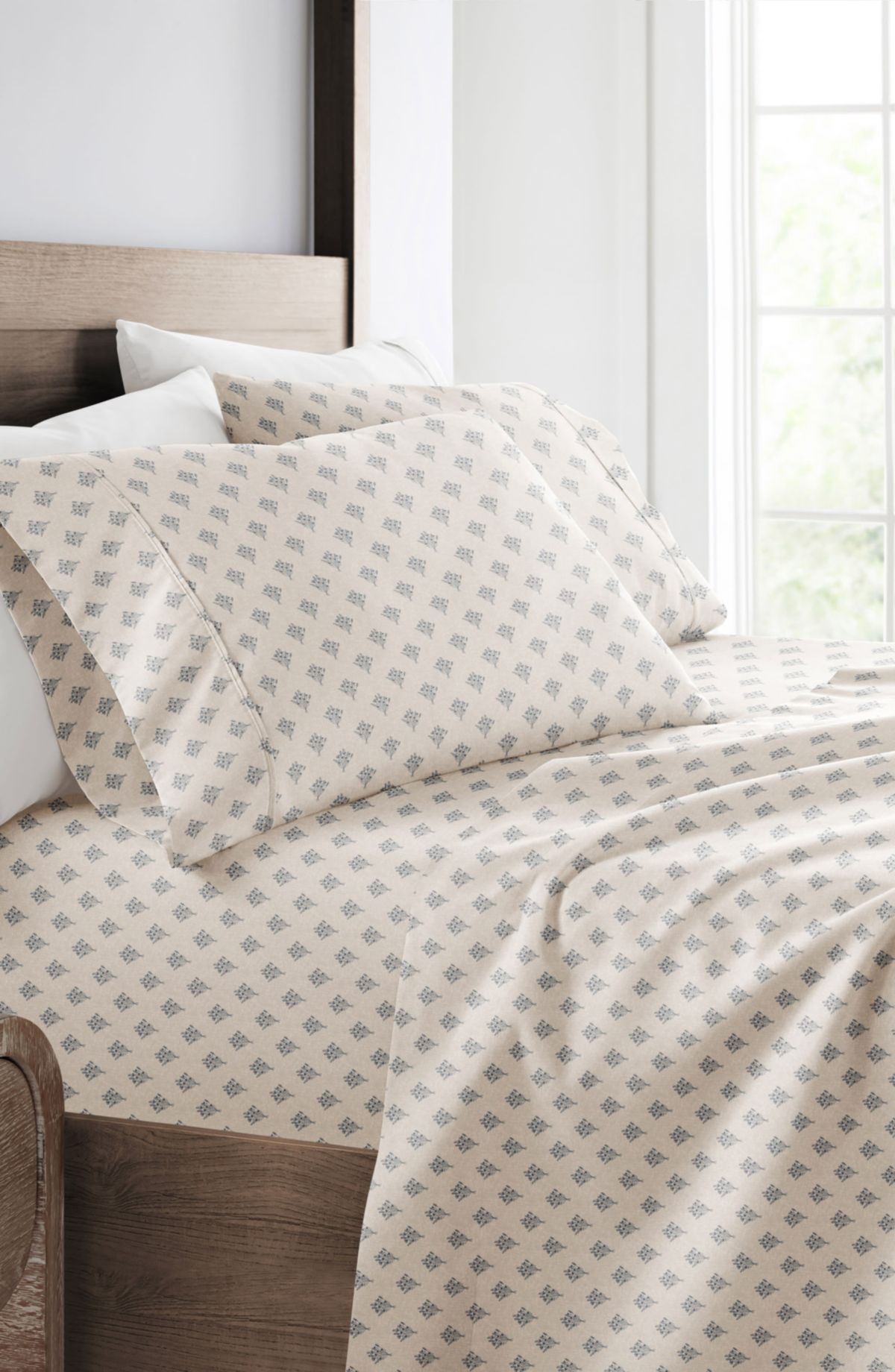 Sheet Set Patterned Microfiber Ultra Soft Bedding in Floral Bouquet