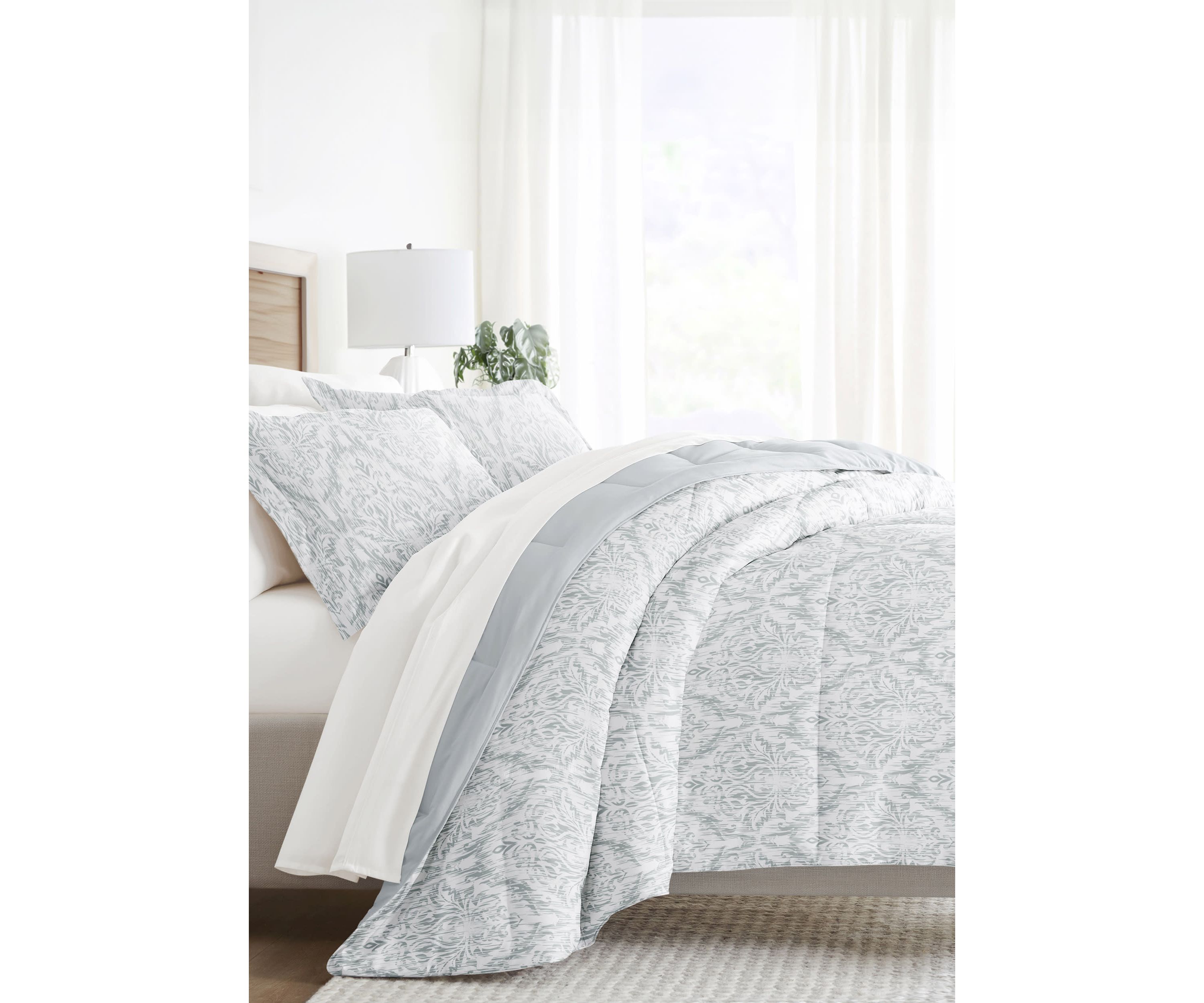 Bedding Bundle, Patterned Microfiber Comforter Set and Solid Sheet Set