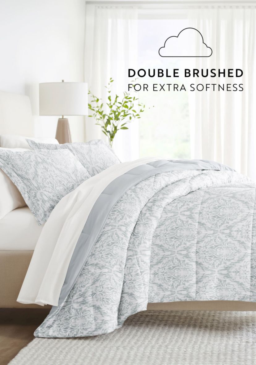 Bedding Bundle, Patterned Microfiber Comforter Set and Solid Sheet Set
