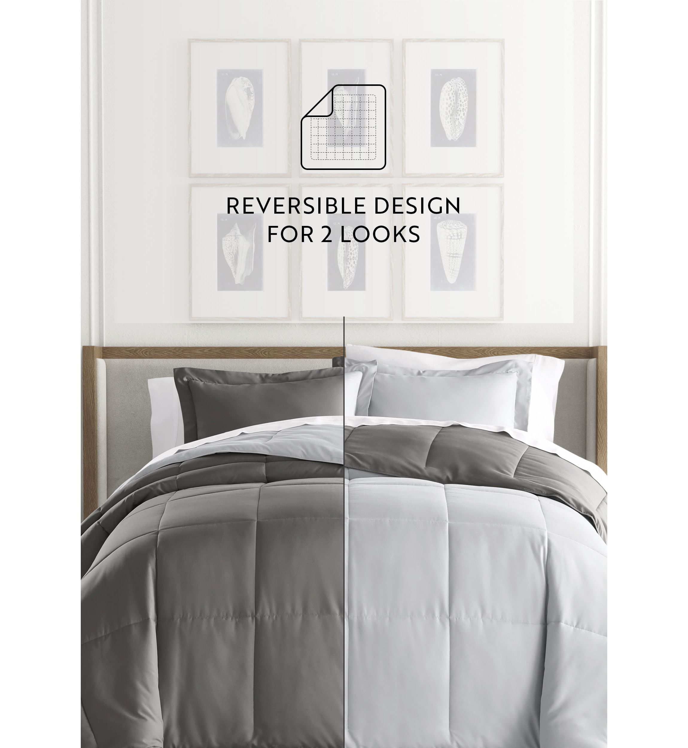 Bedding Bundle, Reversible Microfiber Comforter Set and Patterned Sheet Set