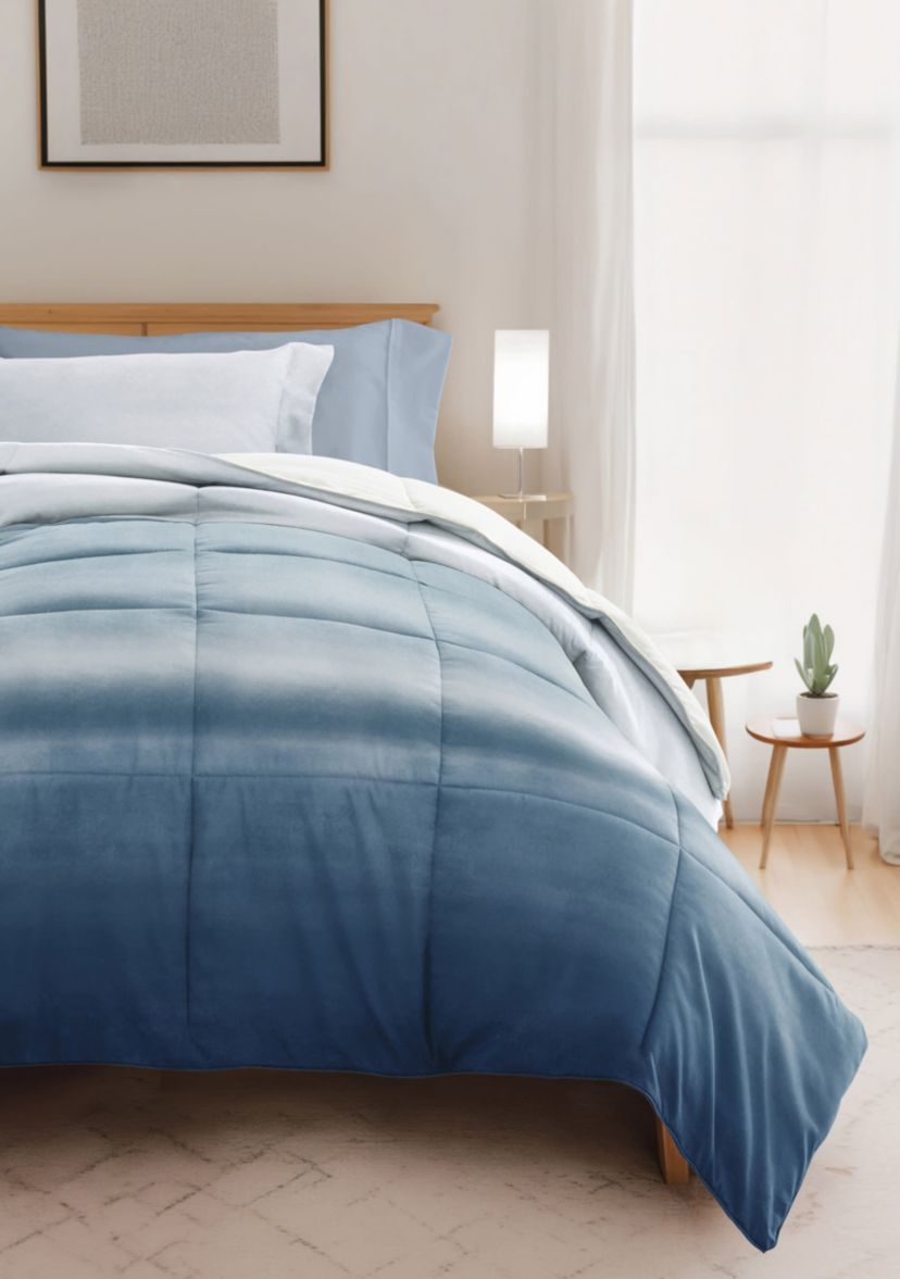 Campus Ready Dorm Bedding Bundle, Patterned Comforter Set, Solid Sheet Set, Pillows and Laundry Bag