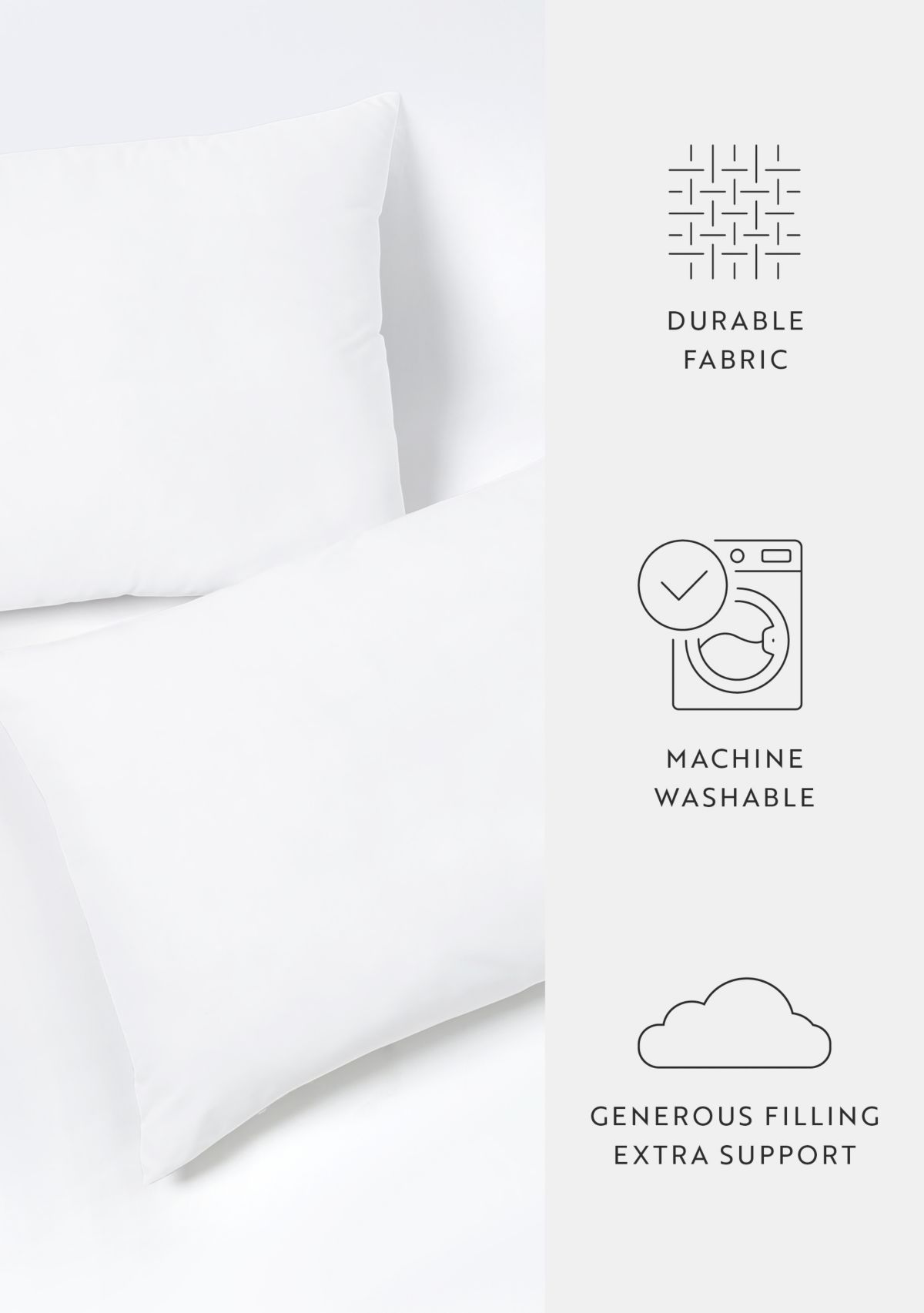 2-Pack Plush Bed Pillows Set