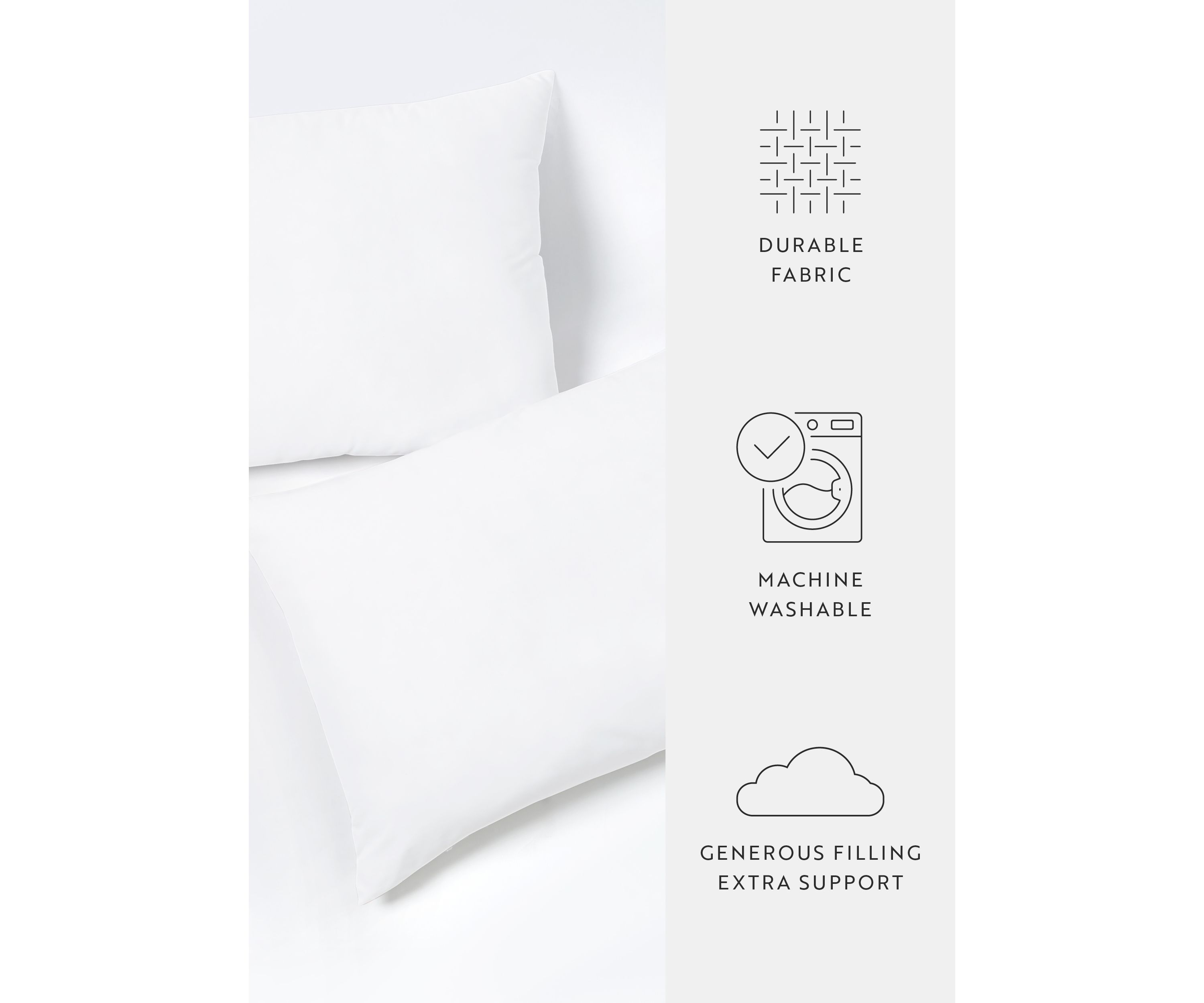 2-Pack Plush Bed Pillows Set