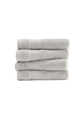 Luxury Inn 100% Cotton Ultra Soft 4-Piece Hand Towel Set, Gray