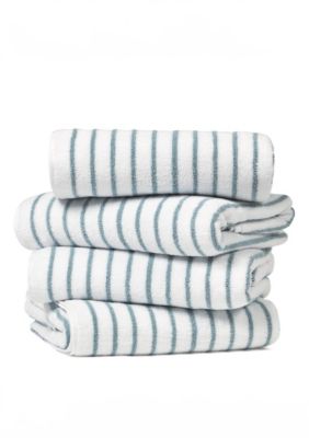 4-Pack 100% Cotton Navy Stripe Cabana Beach Towels