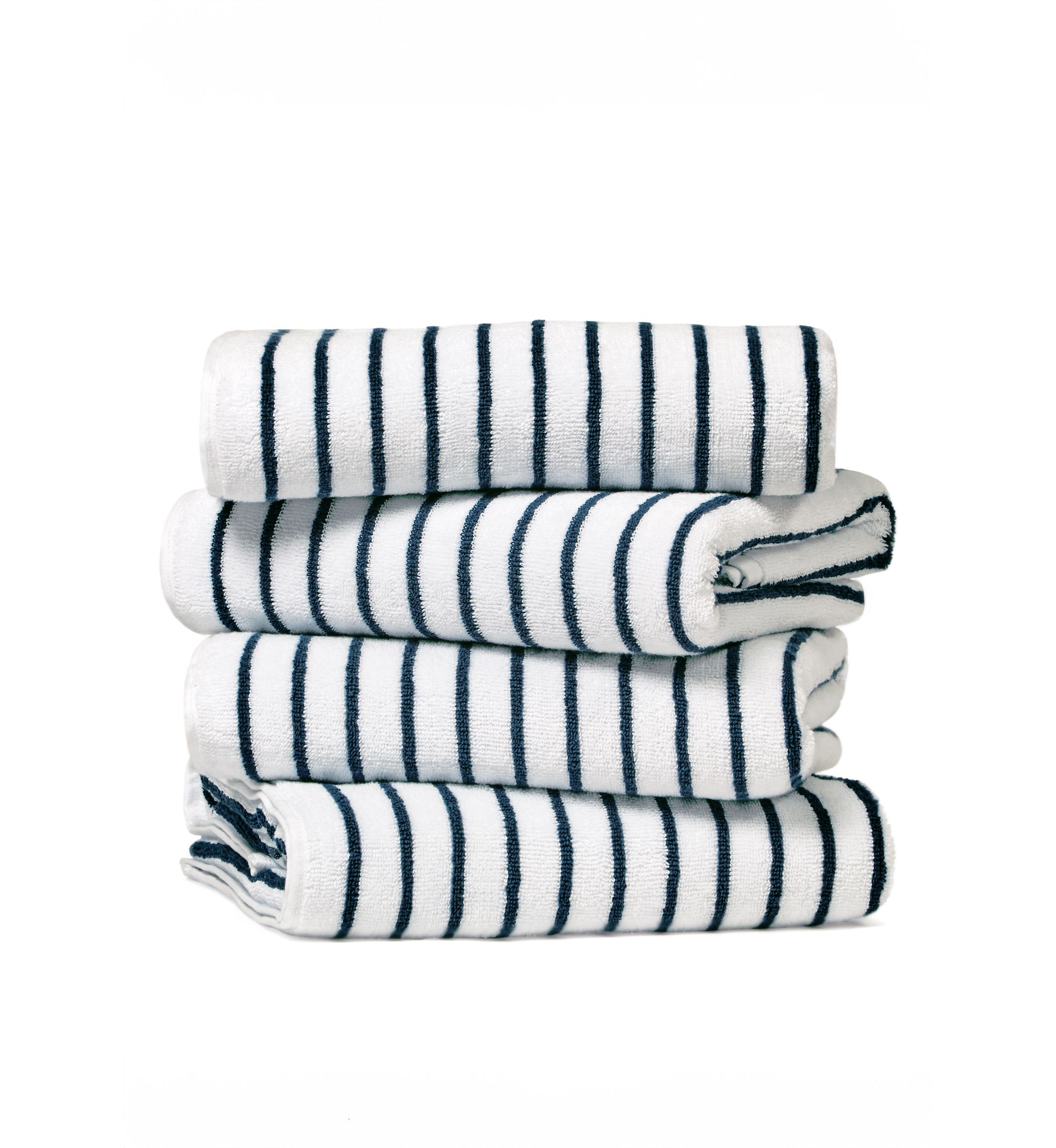 4-Pack 100% Cotton Navy Stripe Cabana Beach Towels