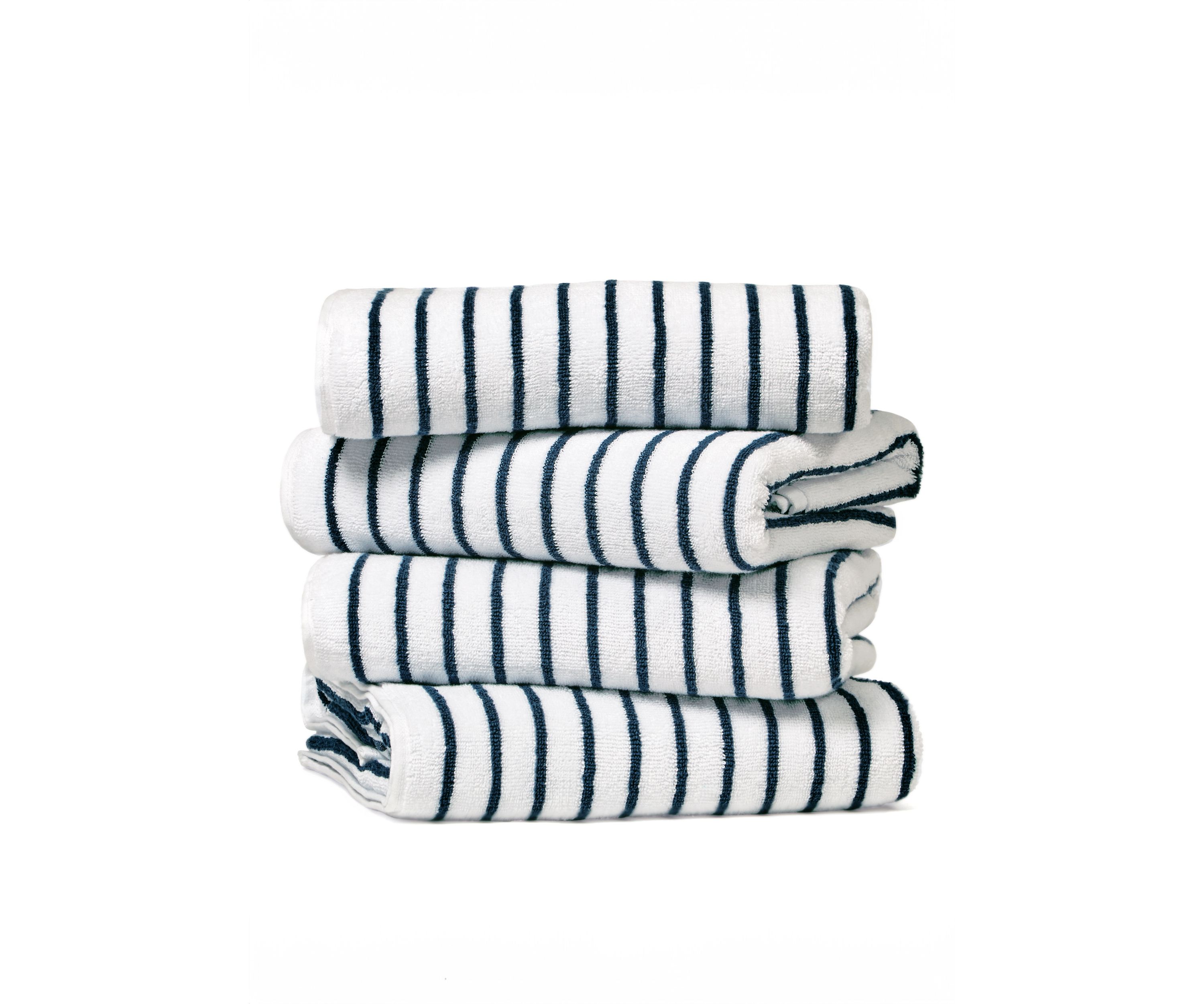4-Pack 100% Cotton Navy Stripe Cabana Beach Towels