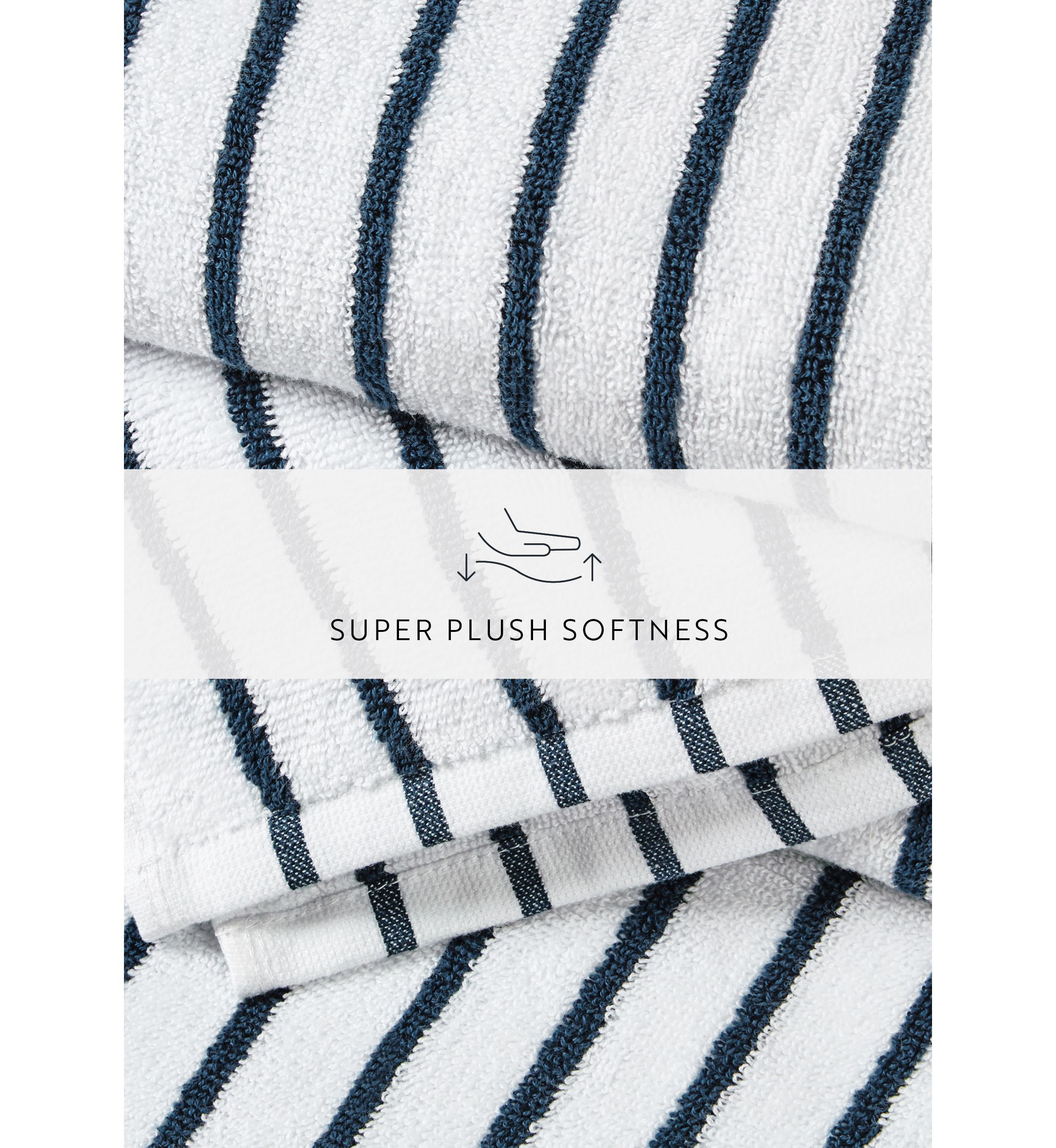 4-Pack 100% Cotton Navy Stripe Cabana Beach Towels