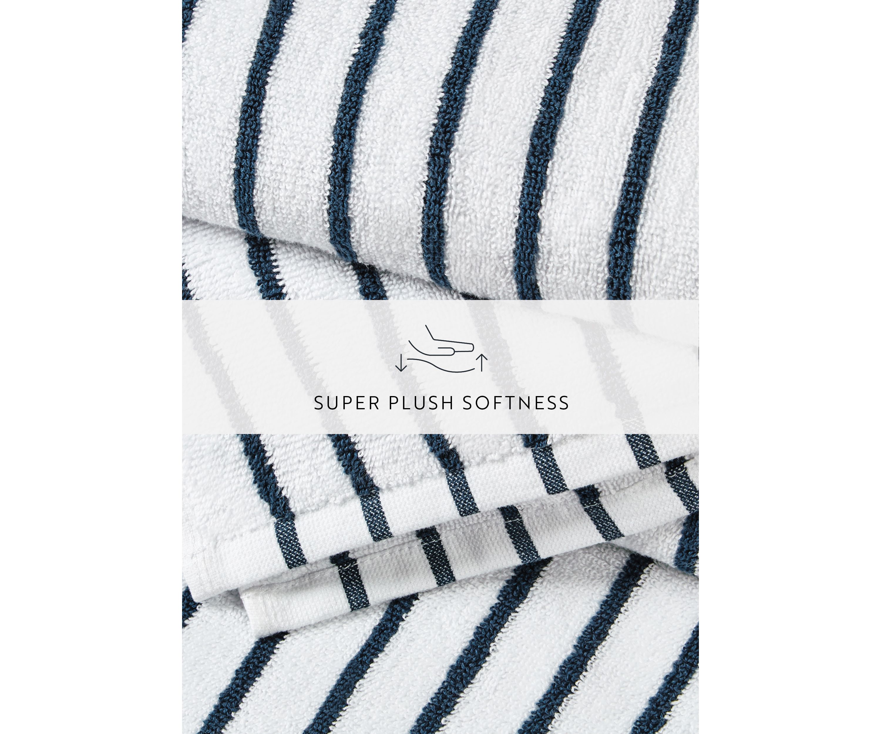 4-Pack 100% Cotton Navy Stripe Cabana Beach Towels