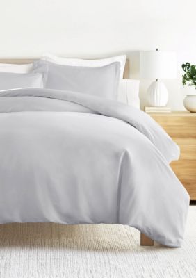 Luxury Inn Ultra Soft 100% Cotton Comforter & Duvet Cover Bundle, Gray, Twin XL