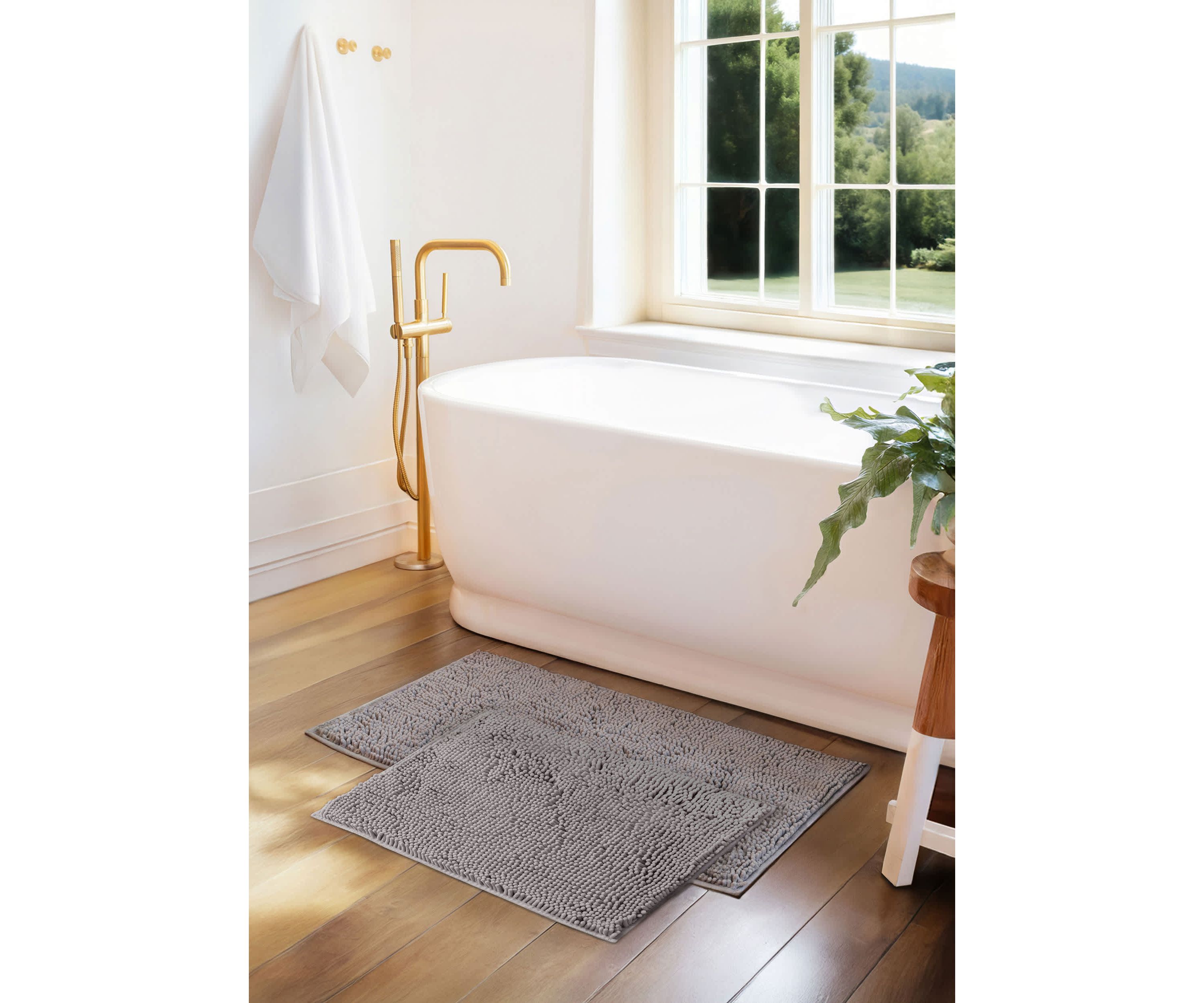 2-Pack Ultra Soft Chenille Bath Mat Set