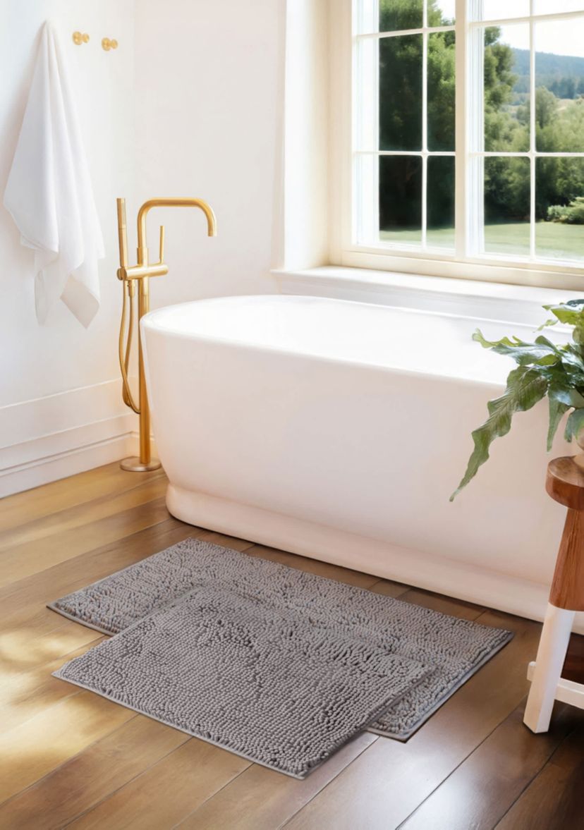 2-Pack Ultra Soft Chenille Bath Mat Set