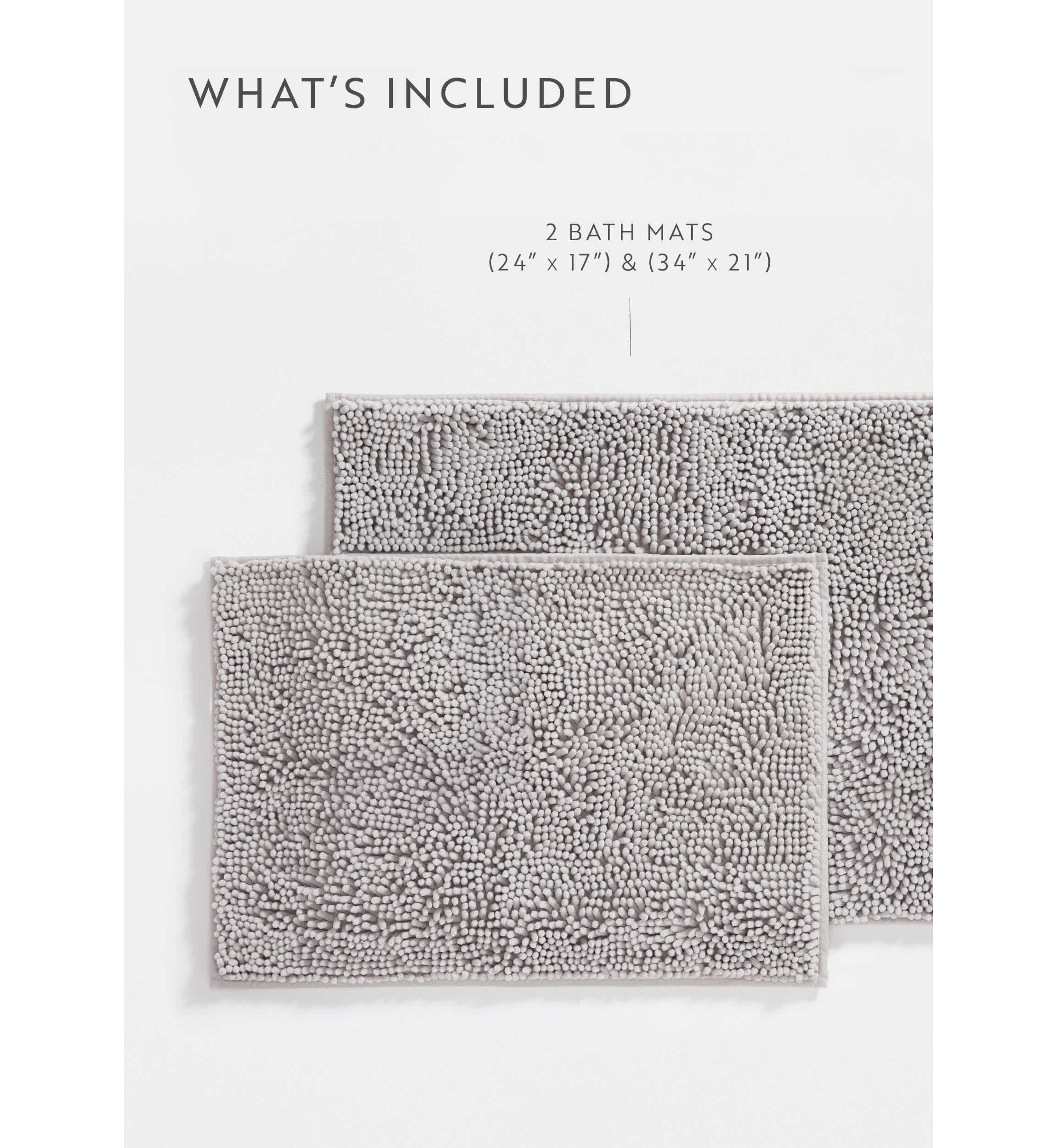 2-Pack Ultra Soft Chenille Bath Mat Set