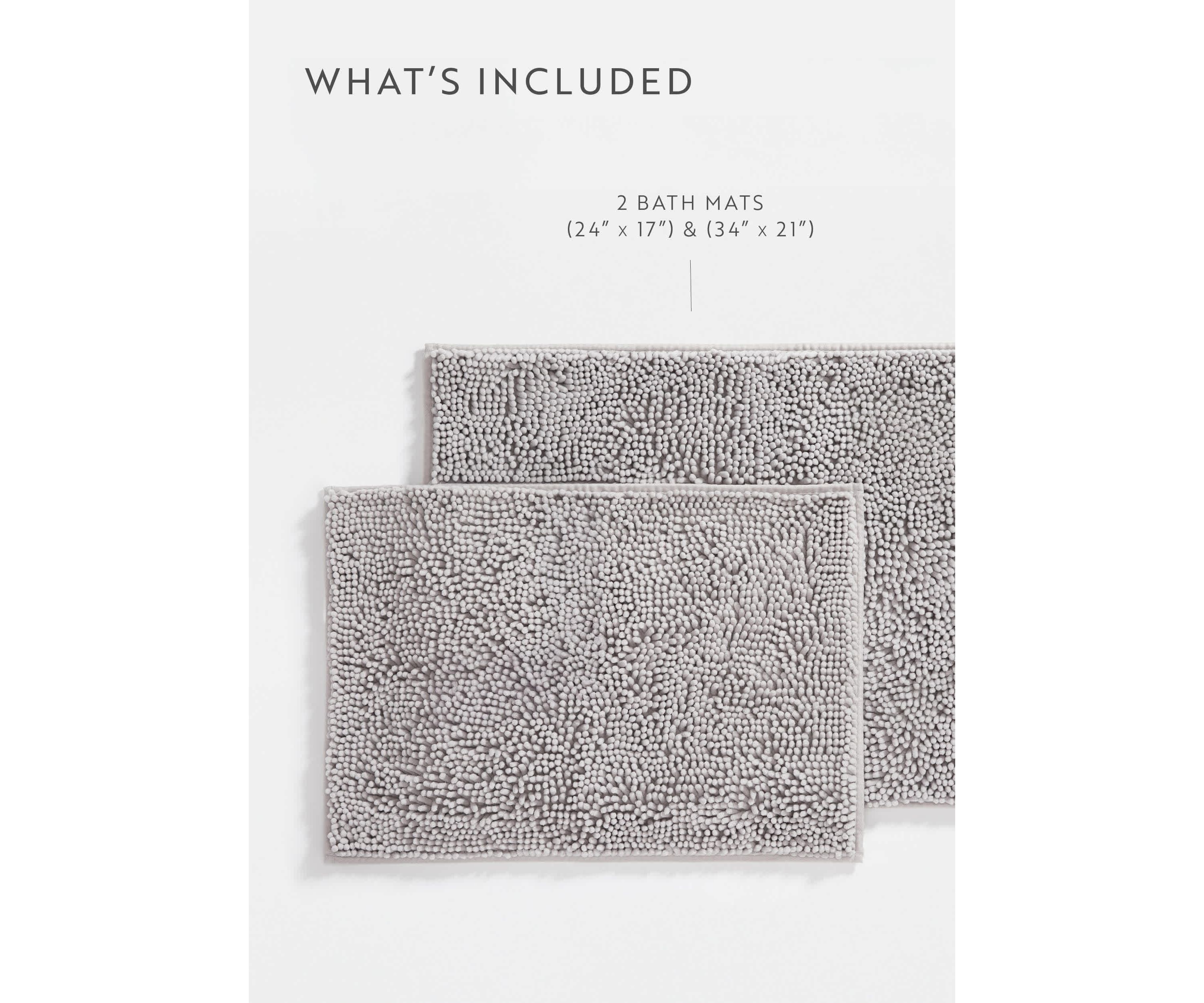 2-Pack Ultra Soft Chenille Bath Mat Set