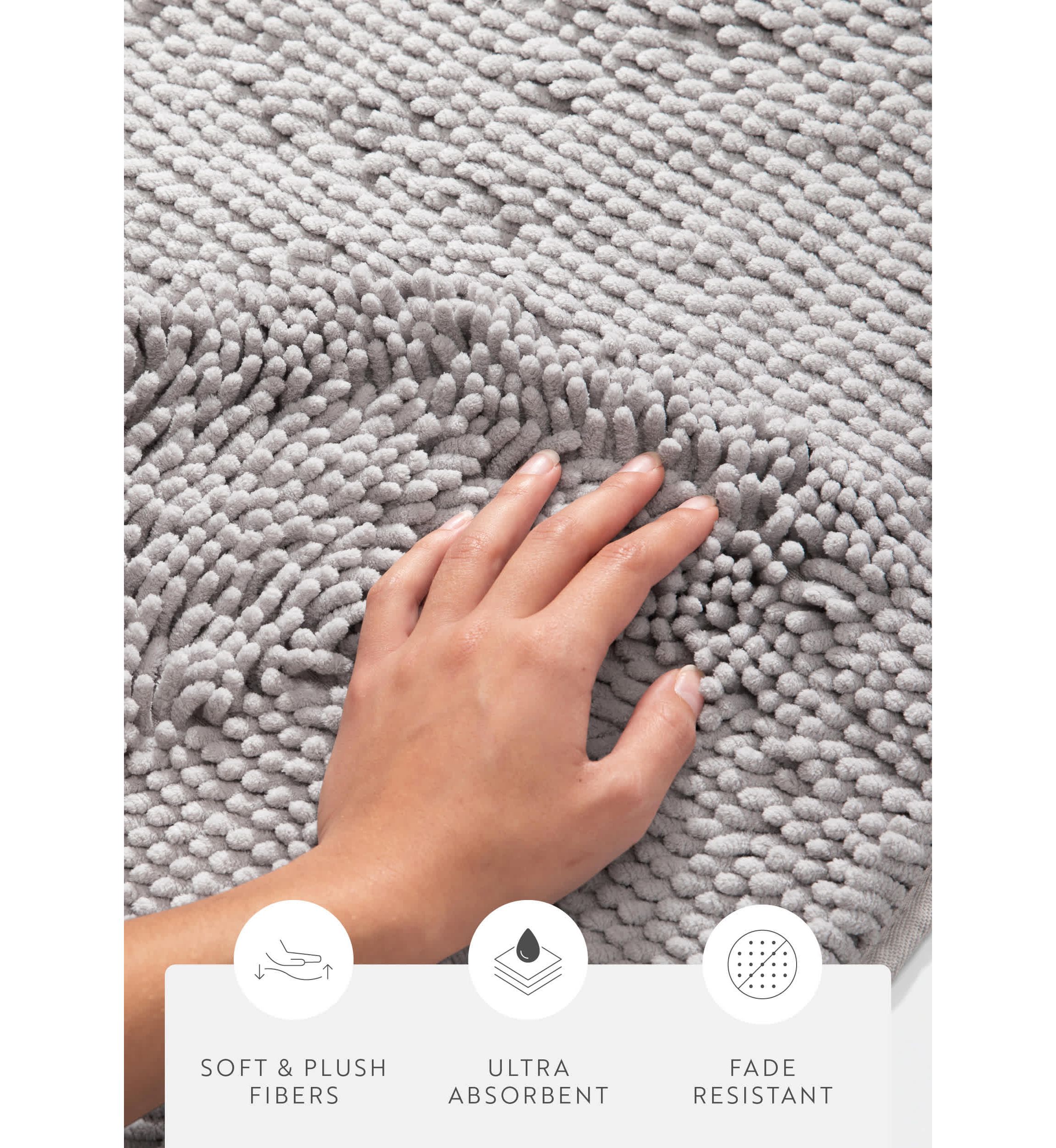 2-Pack Ultra Soft Chenille Bath Mat Set