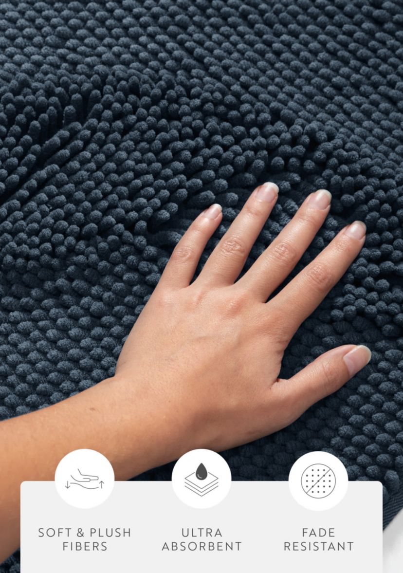 Ultra Soft 24"x 17" Chenille Bath Mat
