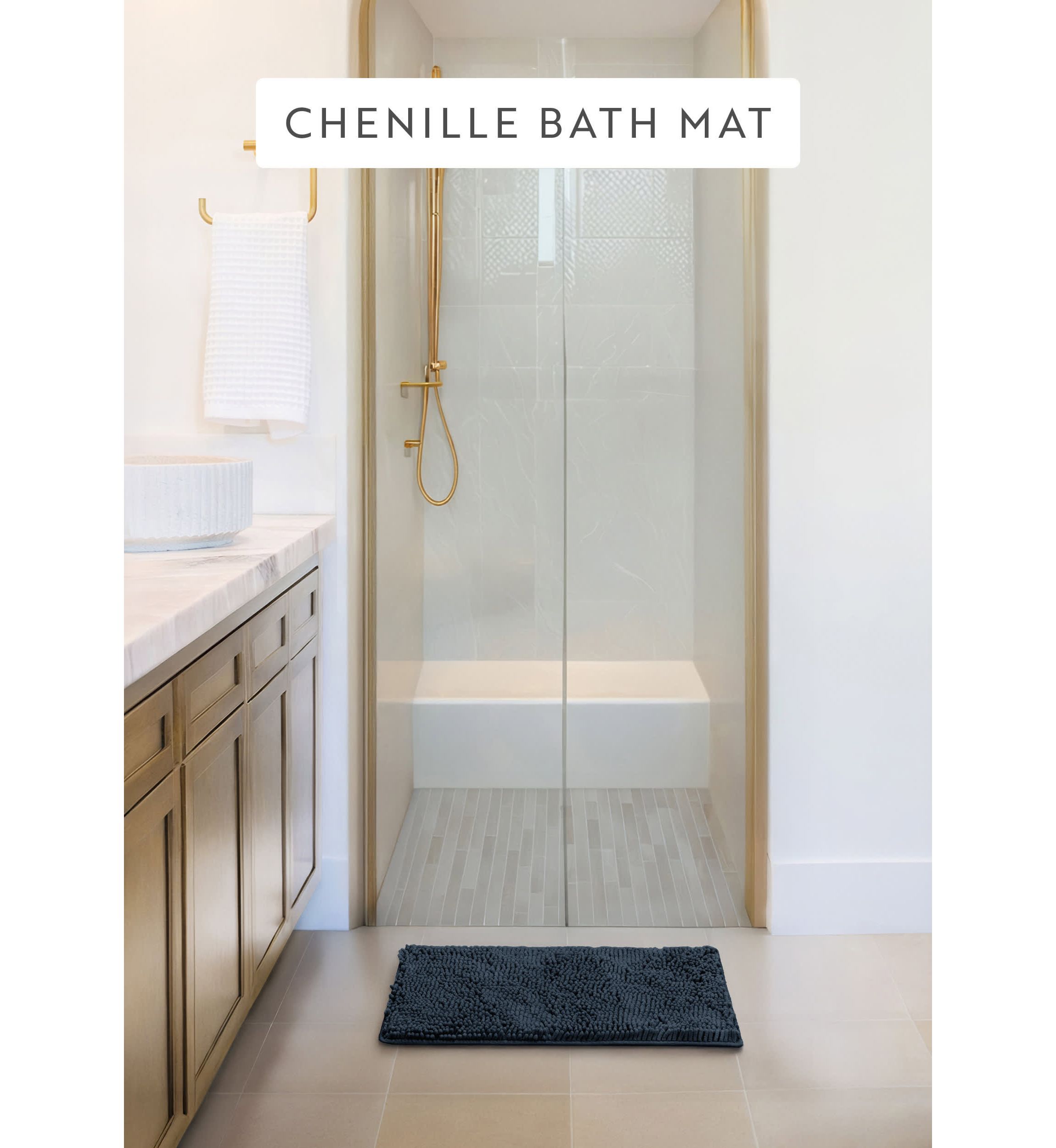 Ultra Soft 24"x 17" Chenille Bath Mat