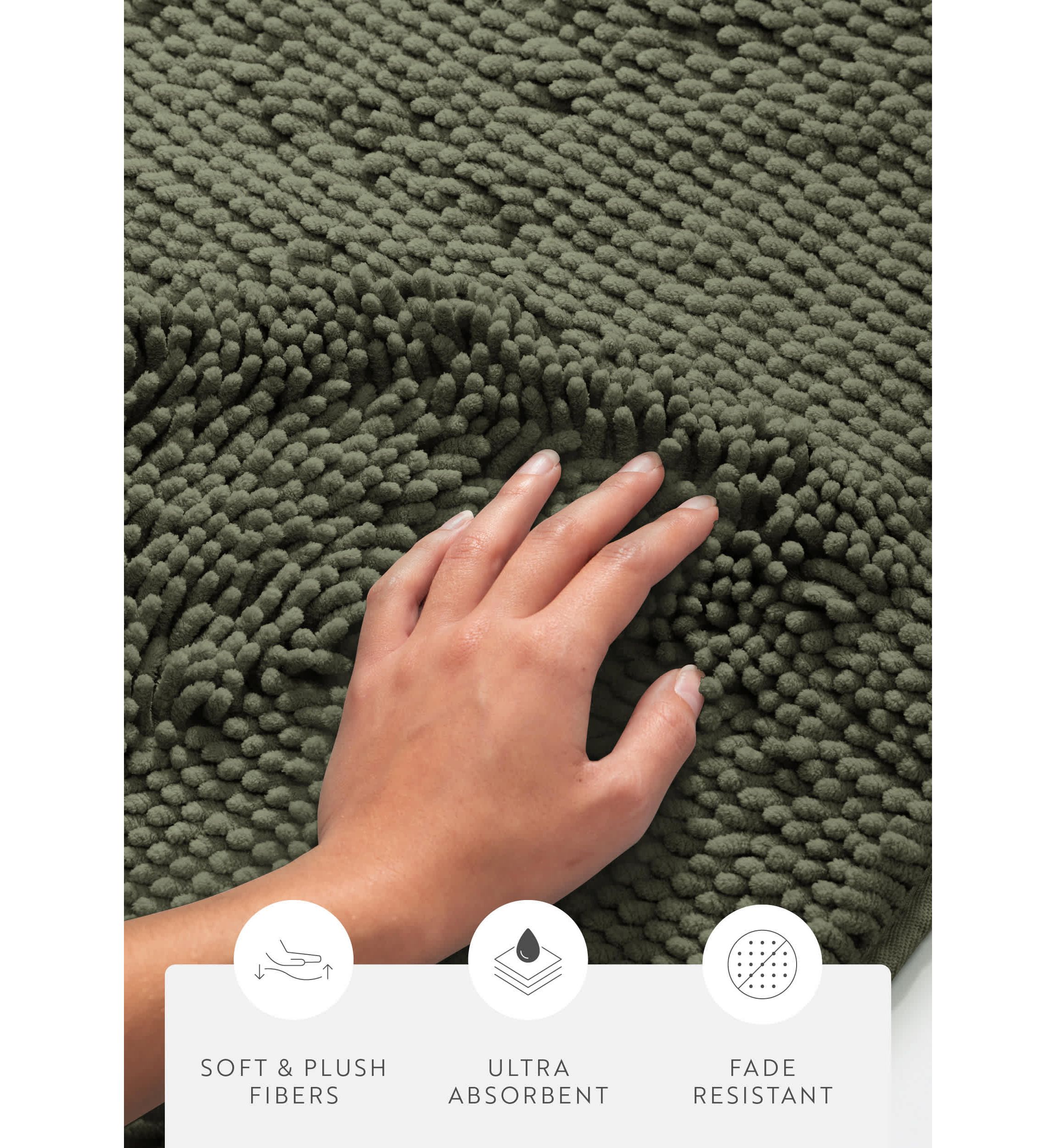Ultra Soft 34"x 21" Chenille Bath Mat