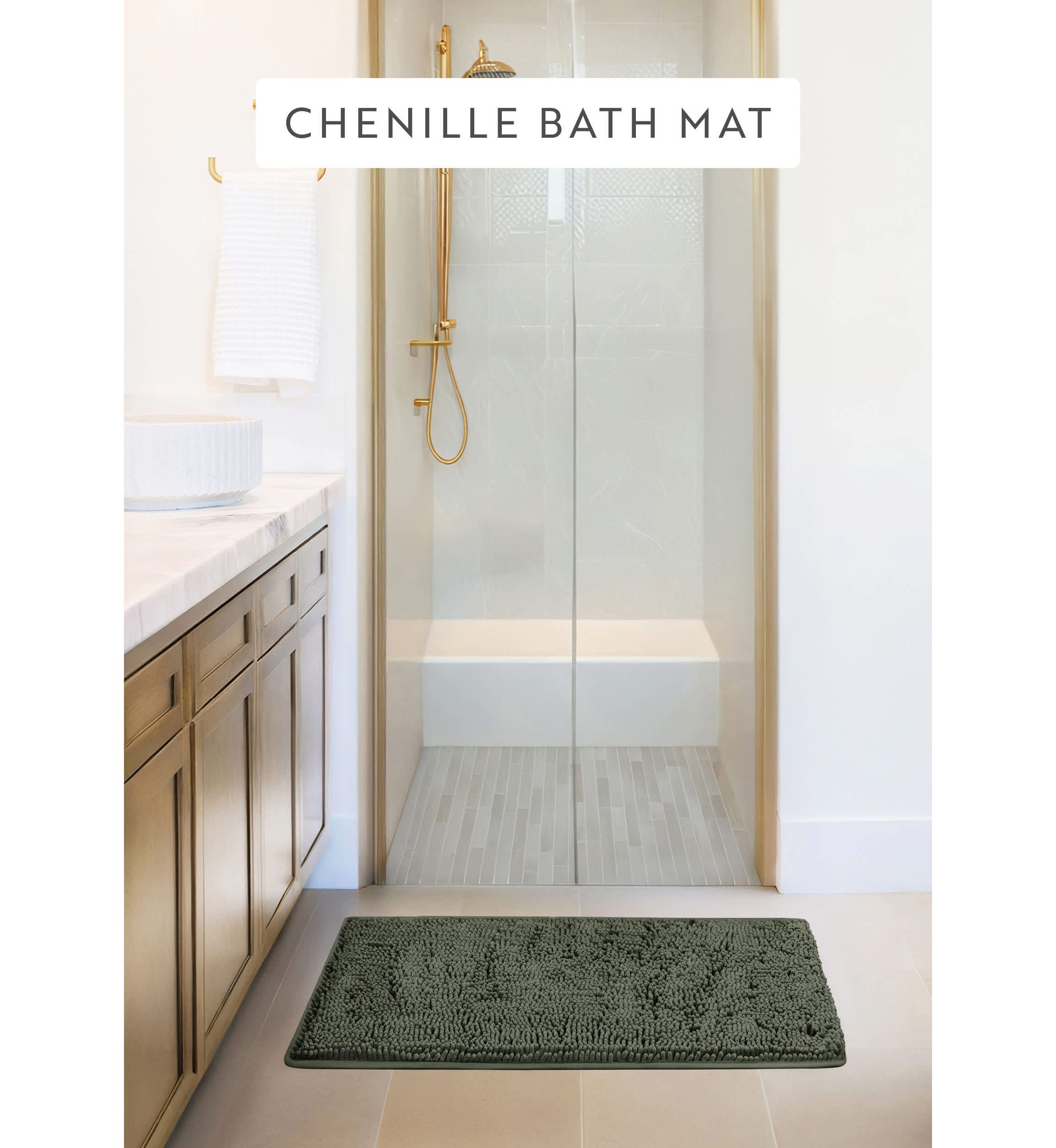 Ultra Soft 34"x 21" Chenille Bath Mat