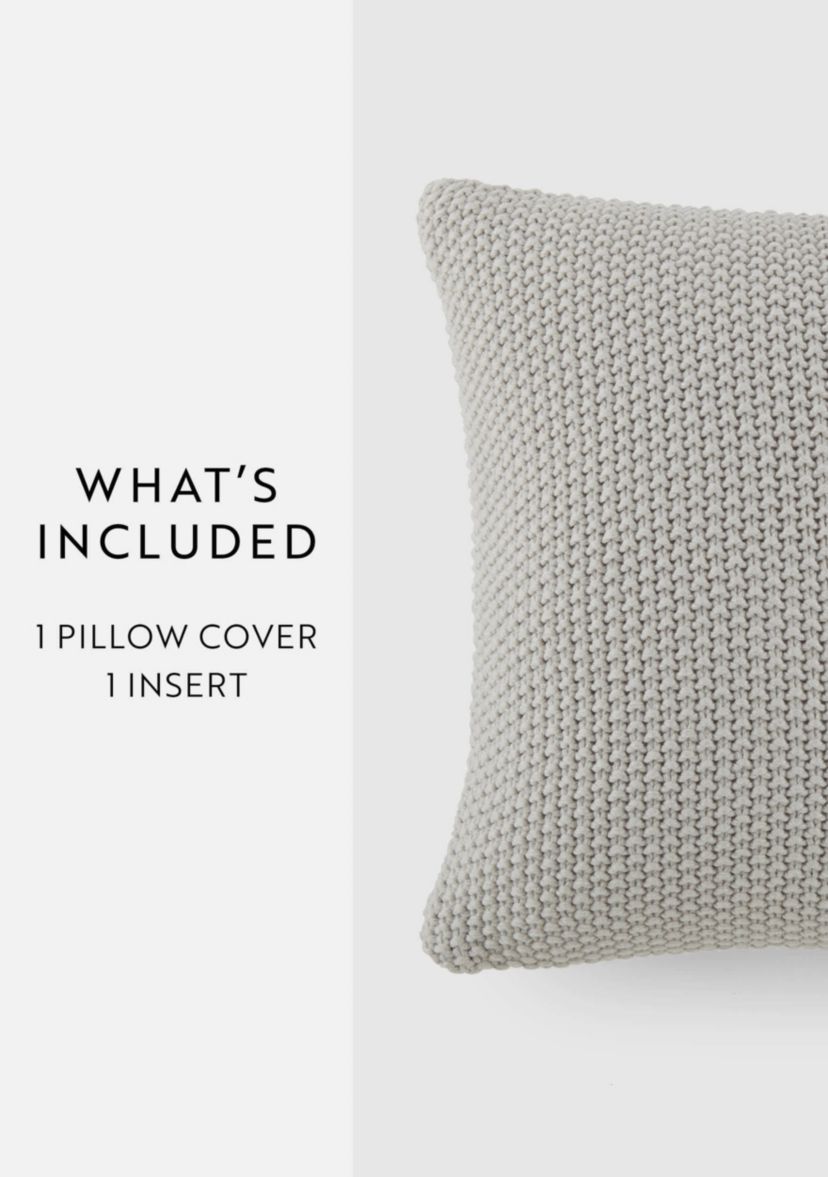 Seed Stitch Knit Décor Throw Pillow