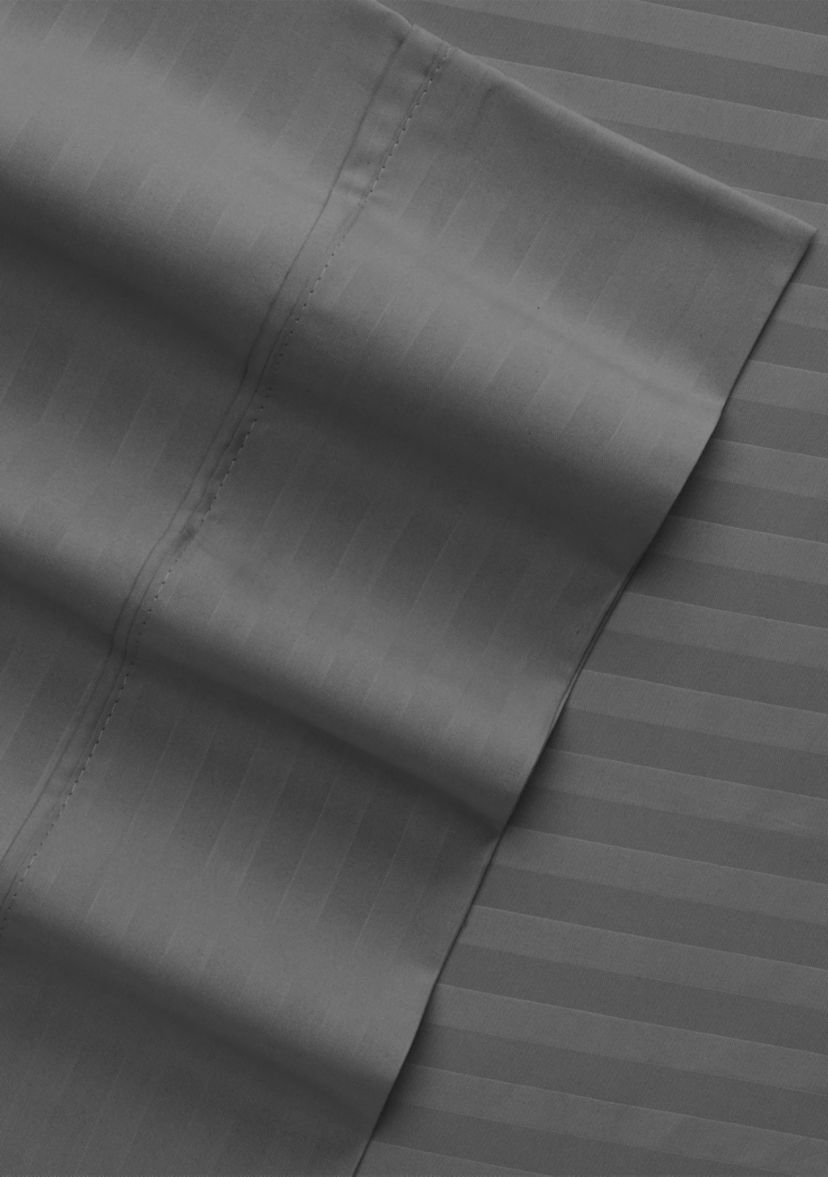Premium Striped Embossed 4 Piece Bed Sheet Set