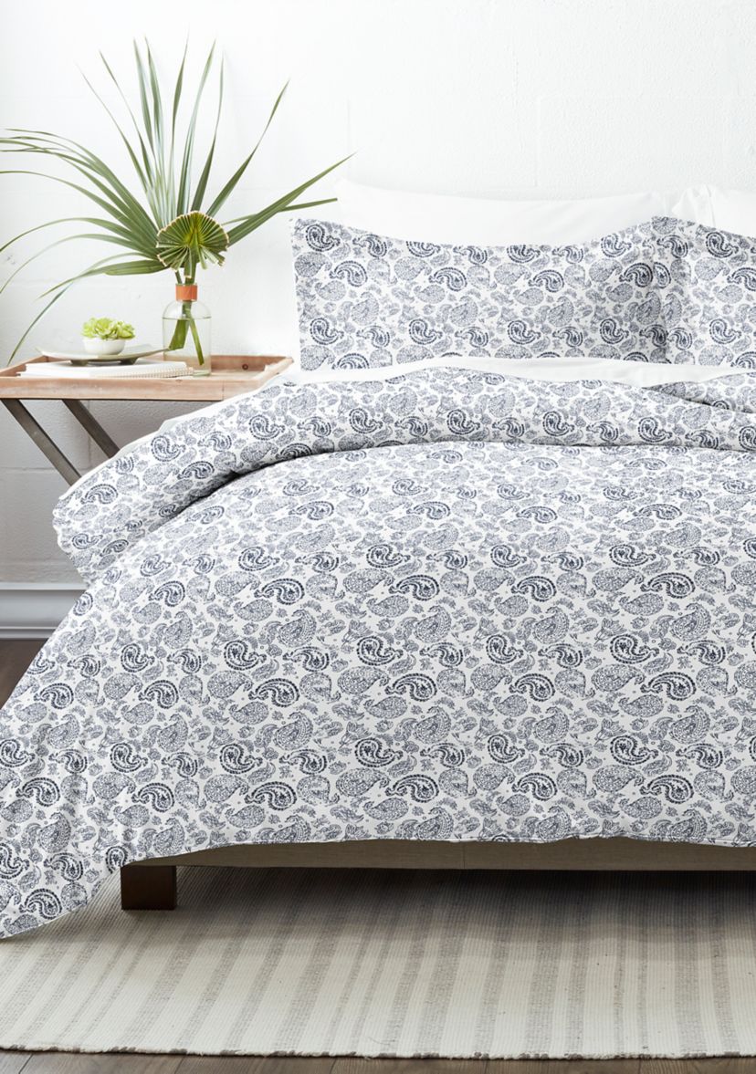 Premium Ultra Soft Coarse Paisley Print Duvet Cover Set
