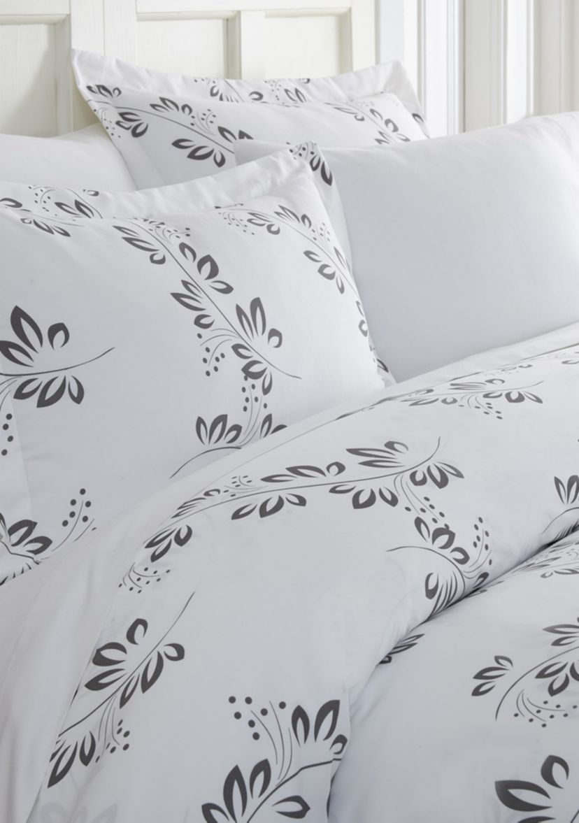 Premium Ultra Soft Simple Vine Print Duvet Cover Set