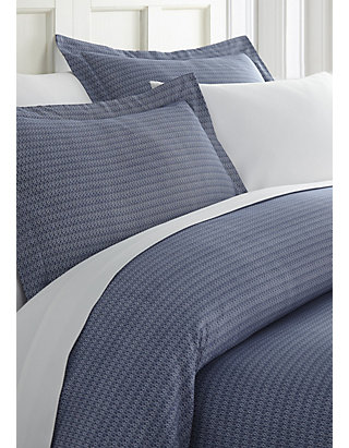 Luxury Inn Premium Ultra Soft Blue Diamond Pattern Duvet Cover Set