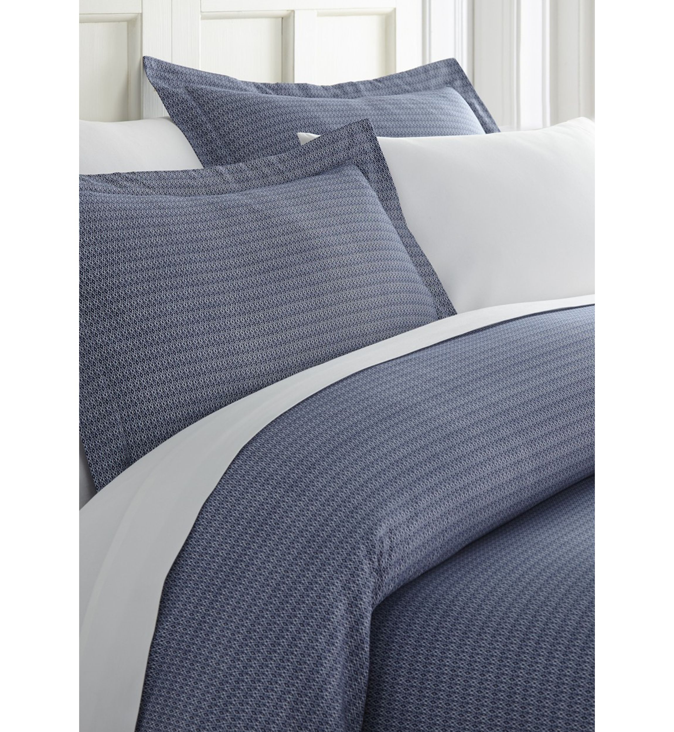 Premium Ultra Soft Blue Diamond Pattern Duvet Cover Set