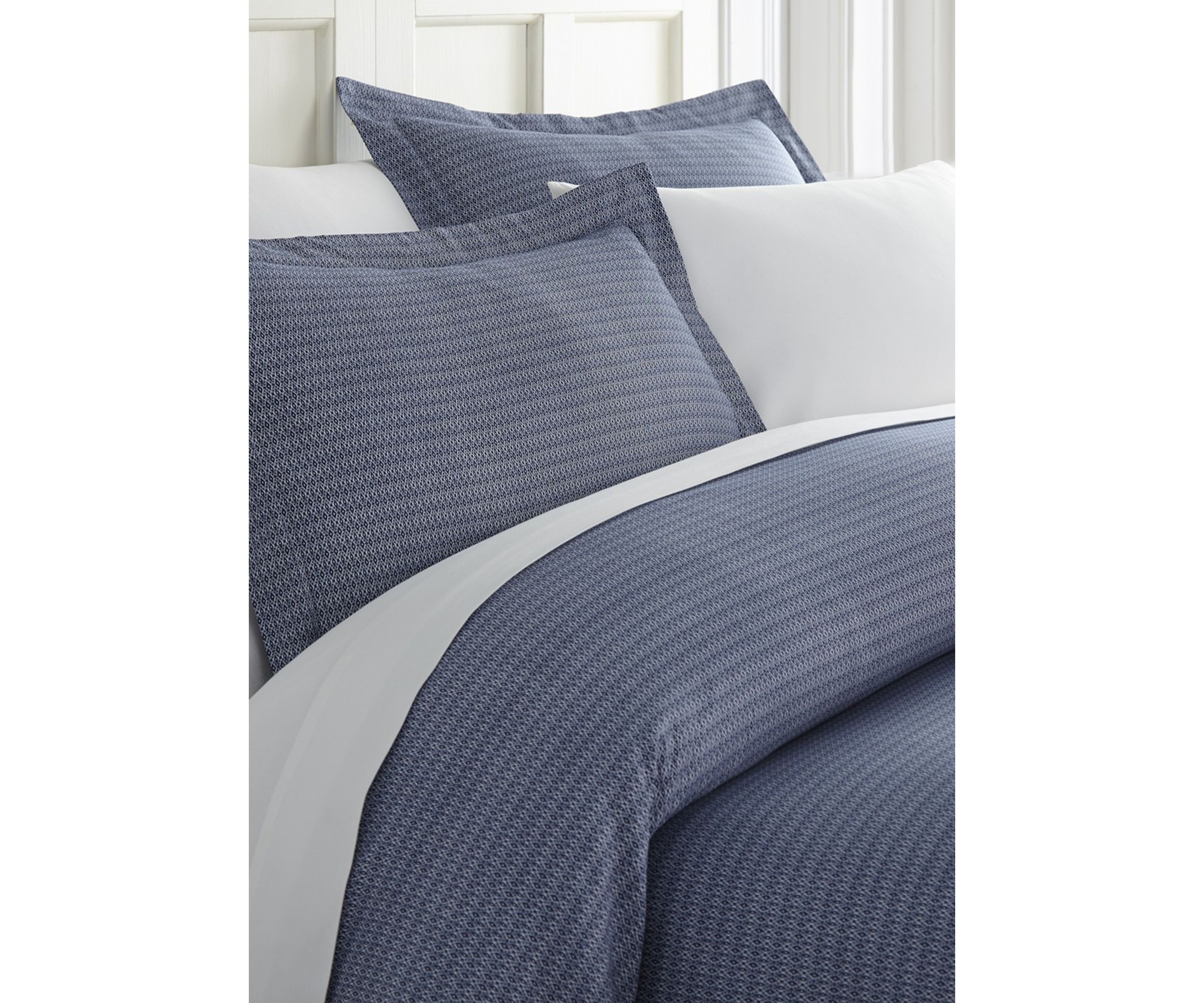 Premium Ultra Soft Blue Diamond Pattern Duvet Cover Set