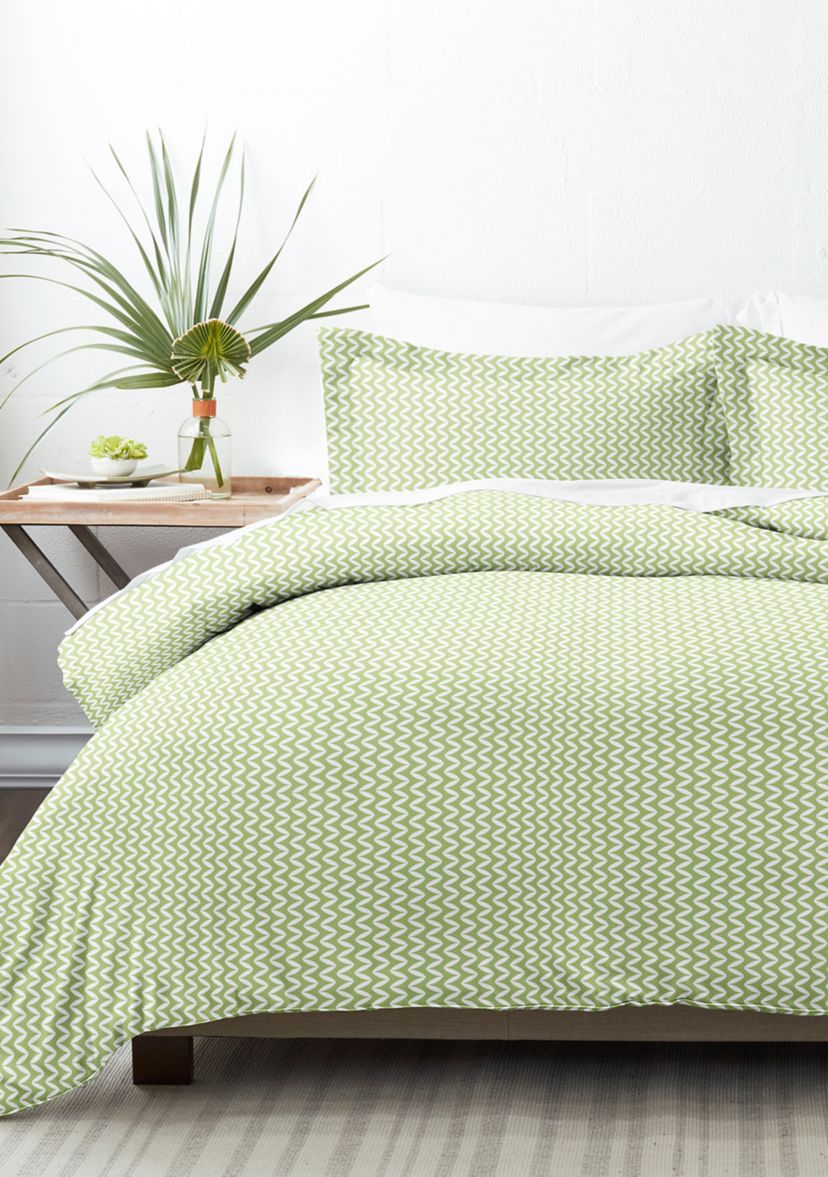 Premium Ultra Soft Puffed Chevron Print Duvet Cover Set