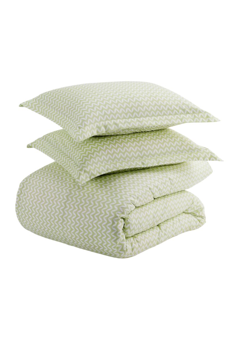 Premium Ultra Soft Puffed Chevron Print Duvet Cover Set