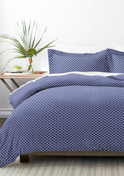 Premium Ultra Soft Quatrefoil Pattern Duvet Cover Set