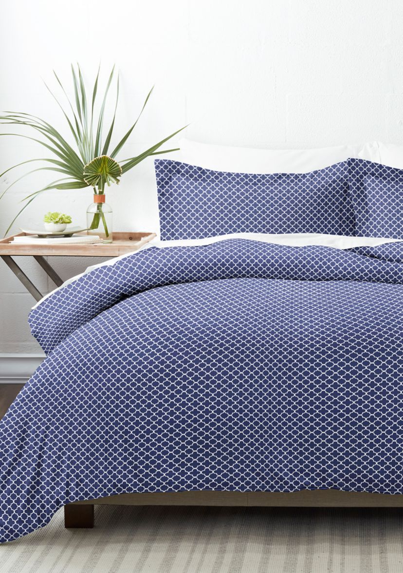 Premium Ultra Soft Quatrefoil Pattern Duvet Cover Set