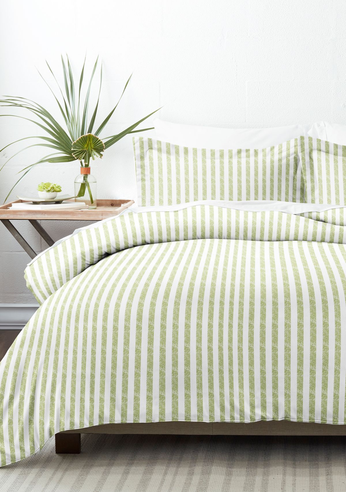 Premium Ultra Soft 3 Piece Puffed Rugged Stripes Duvet Cover Set