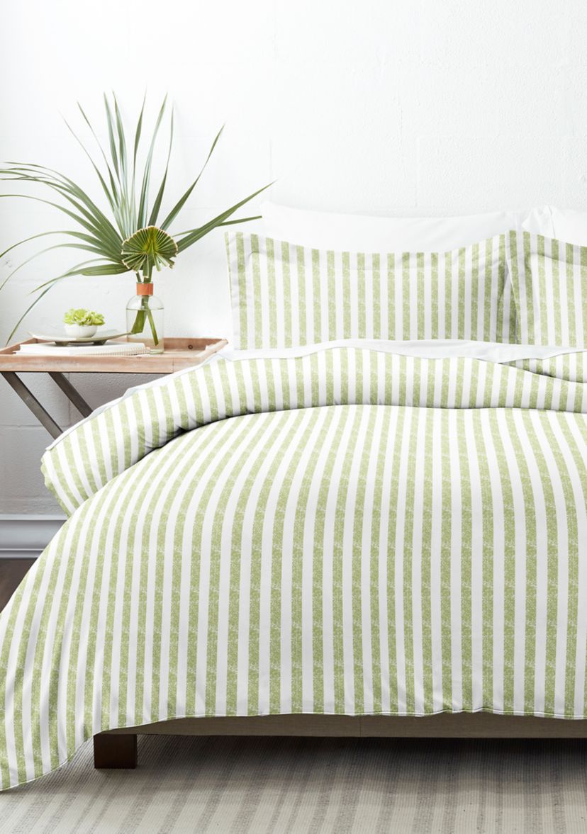 Premium Ultra Soft 3 Piece Puffed Rugged Stripes Duvet Cover Set