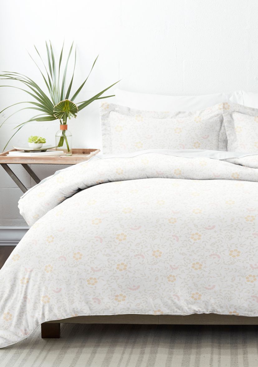 Premium Ultra Soft 3 Piece Spring Vines Print Duvet Cover Set