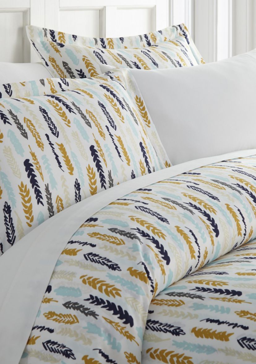 Premium Ultra Soft Feathers Pattern Duvet Cover Set