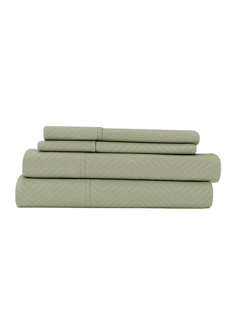 Premium Chevron Embossed Bed Sheet Set