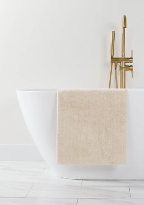 Luxury Inn 100% Cotton Reversible Solid Bath Mat, 17 x 24