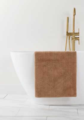 Luxury Inn 100% Cotton Reversible Solid Bath Mat, 21 x 34