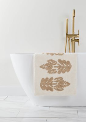 Luxury Inn 100% Cotton Floral Patterned Bath Mat, 21 x 34