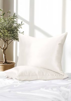 Luxury Inn 100% Mulberry Silk 2 Piece Pillowcase Set, White, Standard